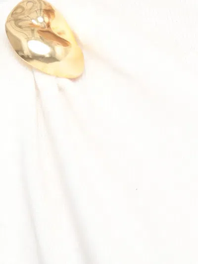 Fabiana Filippi Shoulder-detail Draped Midi Dress In White