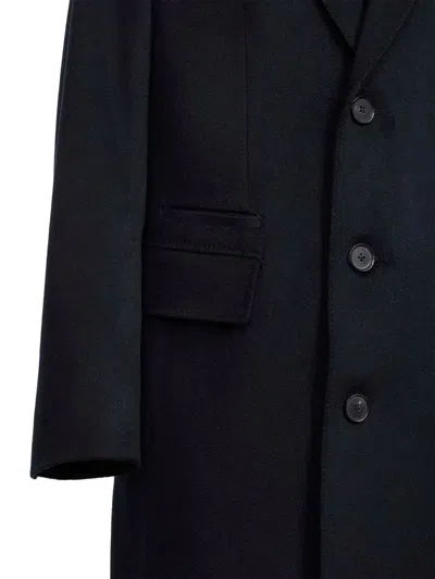 Zegna Blue Oasi Cashmere Overcoat With Bib In Blue