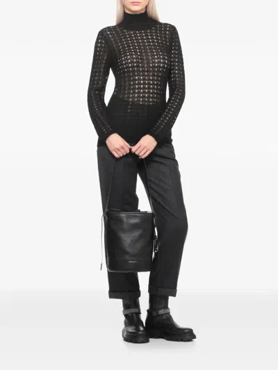 Fabiana Filippi Openwork-design Long-sleeve Sweater In Black
