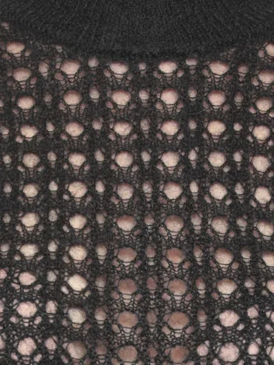 Fabiana Filippi Openwork-design Long-sleeve Sweater In Black