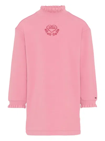 Tommy Hilfiger Junior Ruffled-trim Long-sleeve Dress In Pink