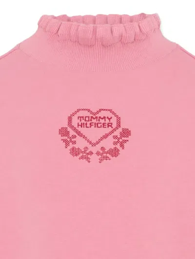 Tommy Hilfiger Junior Ruffled-trim Long-sleeve Dress In Pink