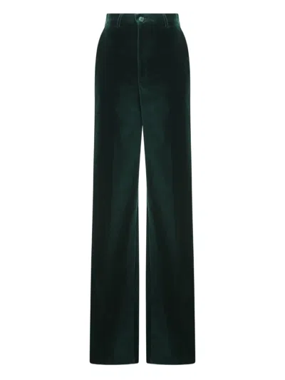 Gucci Velvet Pocket Trousers In Green