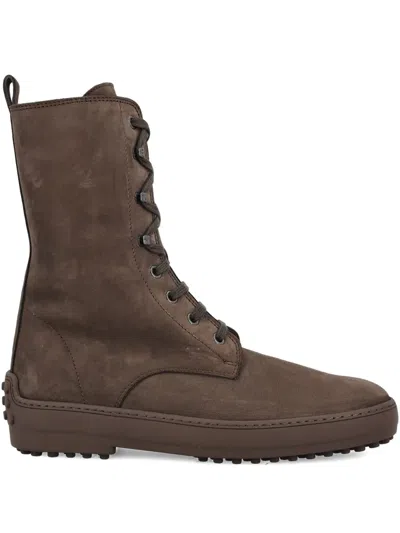 Tod's Ankle Boots High-top Silhouette In Brown