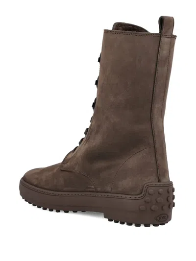 Tod's Ankle Boots High-top Silhouette In Brown