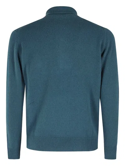 Filippo De Laurentiis Polo Manica Lunga Cashmere In Blue