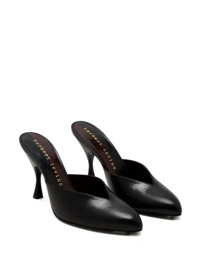 Herbert Levine 95mm Sitting Pretty Mules In Black