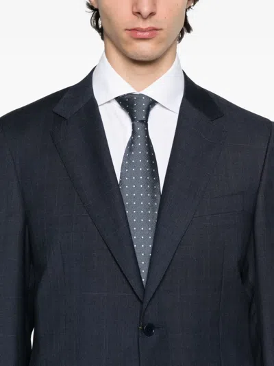 Canali Checked Suit In Blue
