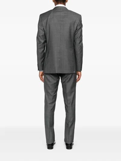 Canali Three-button Check Suit In Gray