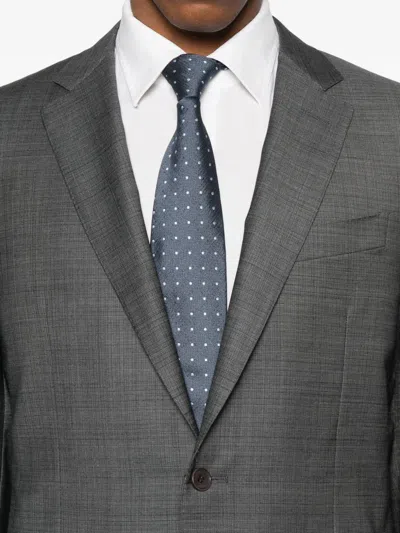 Canali Three-button Check Suit In Gray