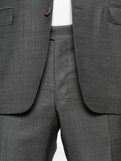 Canali Three-button Check Suit In Gray