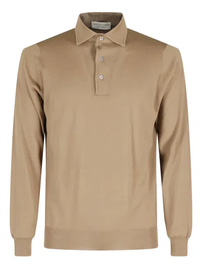 Filippo De Laurentiis Long-sleeve Polo Shirt In Brown