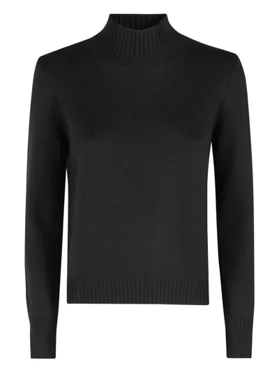 Gran Sasso Funnel-neck Sweater In Black
