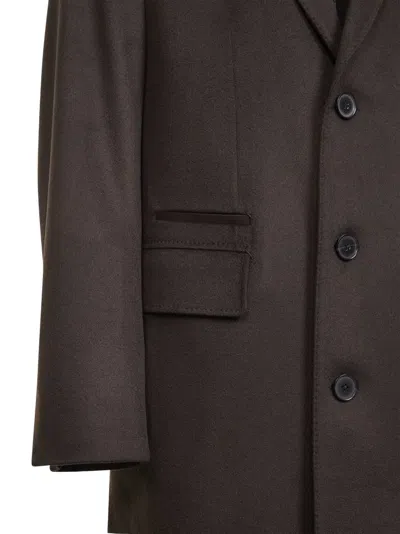 Zegna Brown Oasi Cashmere Overcoat With Bib In Brown