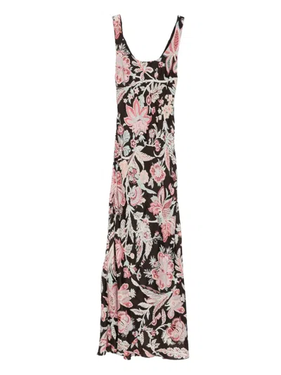 Alix Of Bohemia Floral-print Silk Dress In Multi