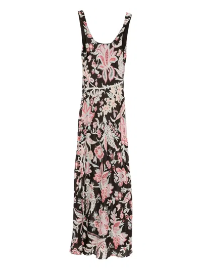 Alix Of Bohemia Floral-print Silk Dress In Multi