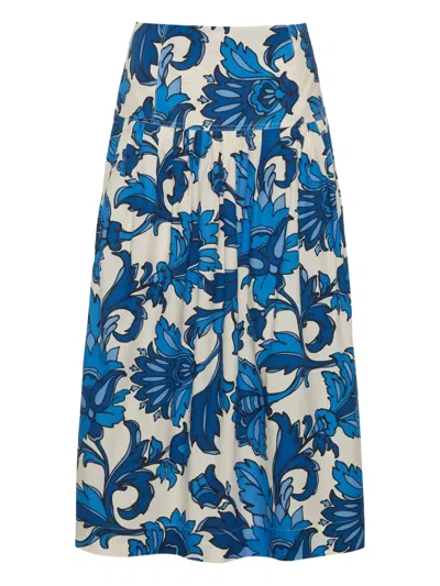 Cara Cara Diya Floral Midi Skirt In Brown