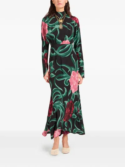 La Doublej La Double J Alba Floral-print Stretch-jersey Midi Dress In Multi
