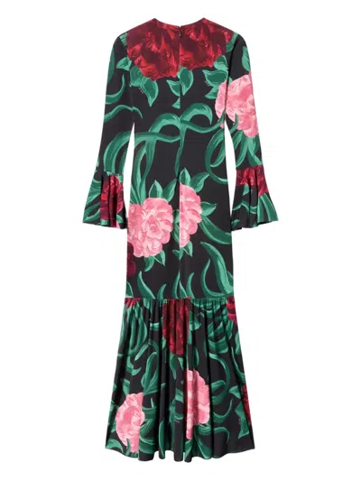 La Doublej La Double J Alba Floral-print Stretch-jersey Midi Dress In Multi