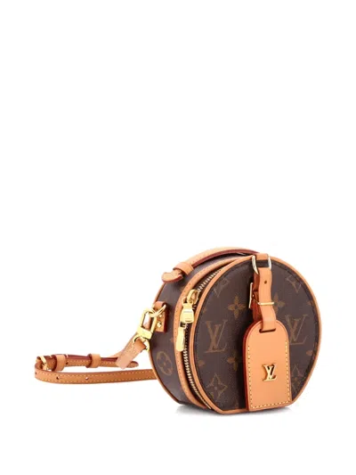 Pre-owned Louis Vuitton Mini Boite Chapeau Bag Monogram Canvas Crossbody Bag In Brown