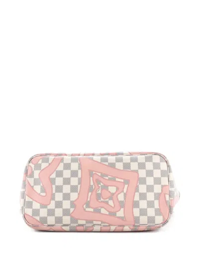 Pre-owned Louis Vuitton Neverfull Nm Limited Edition Damier Tahitienne Mm Tote Bag In Pink