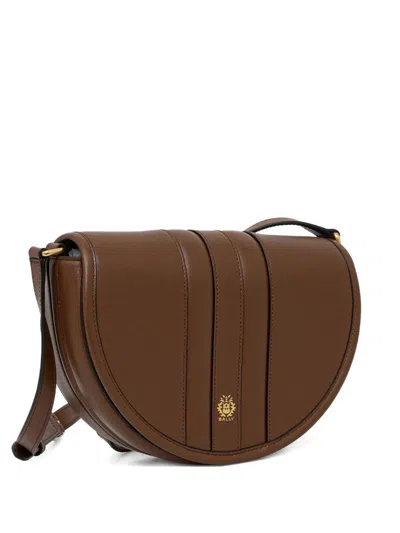 Bally Logo-detail Leather Crossbody Bag In Blue