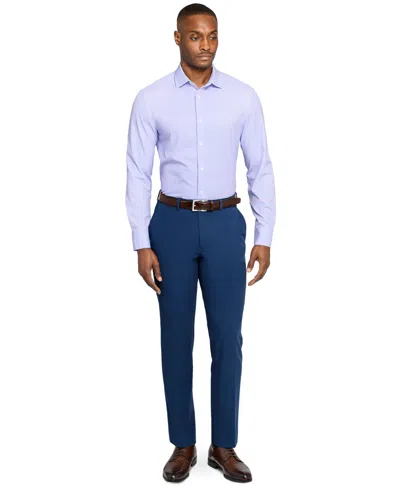 Construct Men's Plaid Long-sleeve Dress Shirt In Blue