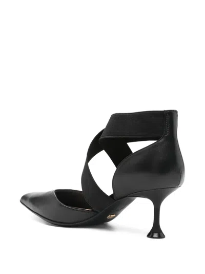 Marc Ellis 60mm Elasticated Strap Pumps In Black
