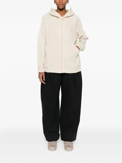 Open Yy Waffle Balaclava Zip-up Hoodie In Neutral