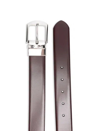 Canali Leather Silver-buckle Belt In Brown