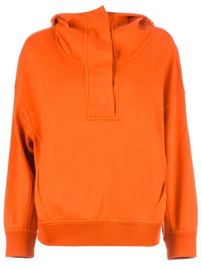 Maison Ullens Boxy Hooded Sweater In Orange