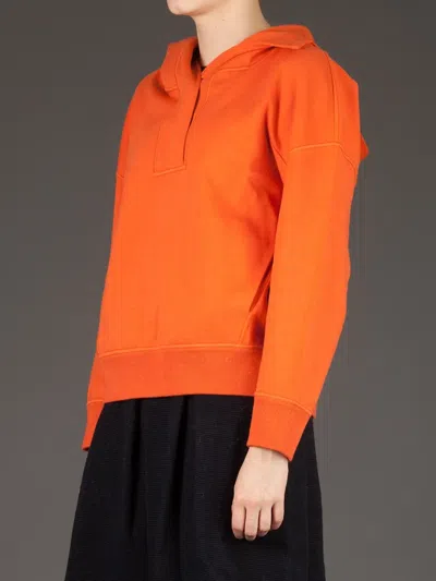 Maison Ullens Boxy Hooded Sweater In Orange