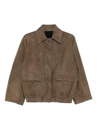 Santoro Pocket Button Jacket In Brown