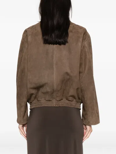 Santoro Pocket Button Jacket In Brown