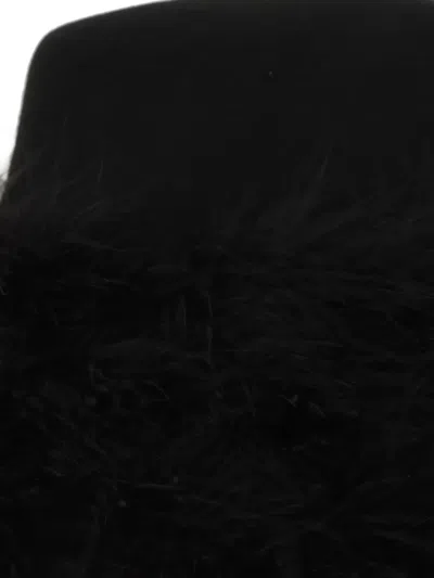 Stephen Jones Feathers Wool Hat In Black