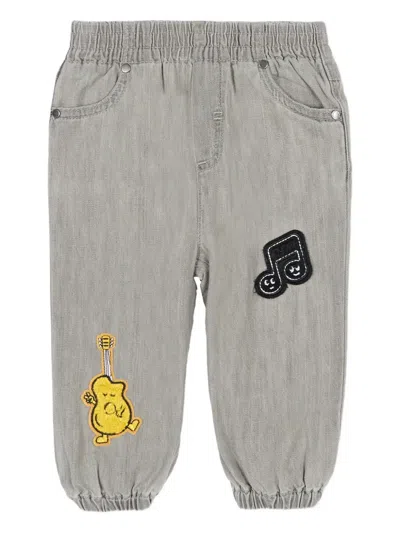 Stella Mccartney Appliqué-detailed Jeans In Gray