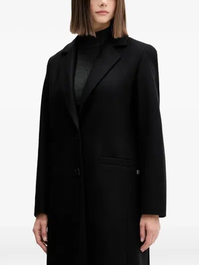 Hugo Boss Mojeni Button-up Coat In Black