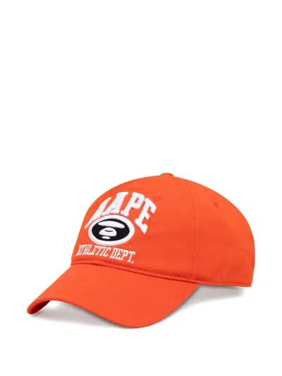 Aape By A Bathing Ape Logo-embroidered Baseball Cap In Orange