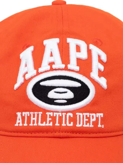 Aape By A Bathing Ape Logo-embroidered Baseball Cap In Orange