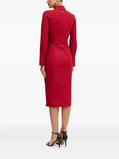 Patrizia Pepe Zipped Midi Dress In Red