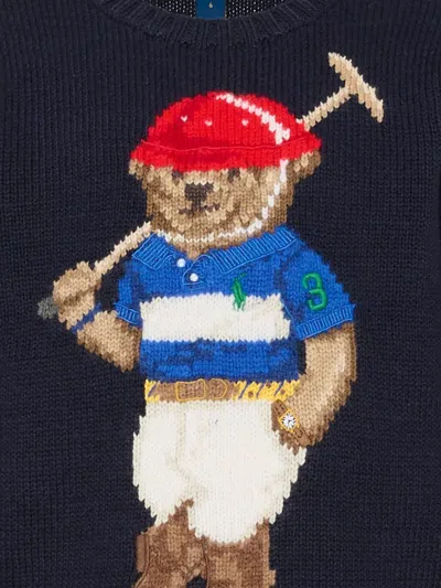 Polo Ralph Lauren Boys 2t-7 Polo Bear Crewneck Sweater In Blue
