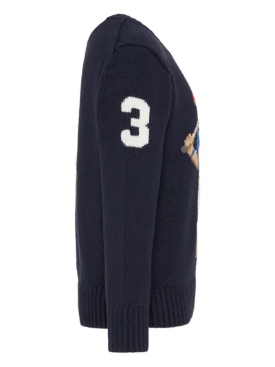Polo Ralph Lauren Boys 2t-7 Polo Bear Crewneck Sweater In Blue