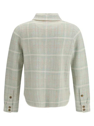 Guest In Residence Dylan Plaid Buttoned Shirt Jacket In Gray