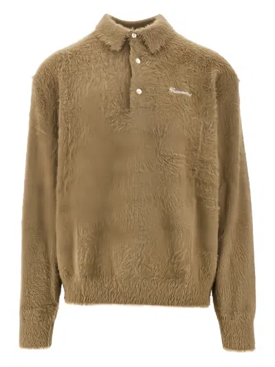 This Is Never That Brushed Polo Sweater In Brown