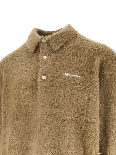 This Is Never That Brushed Polo Sweater In Brown