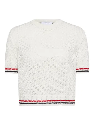 Thom Browne Hector Pointelle T-shirt In White