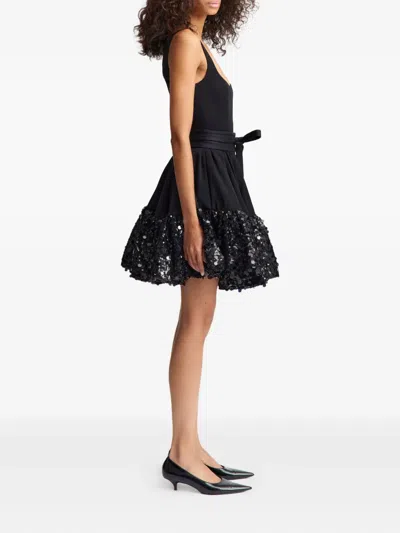 16arlington Drina Sequin Belted Mini Dress In Black