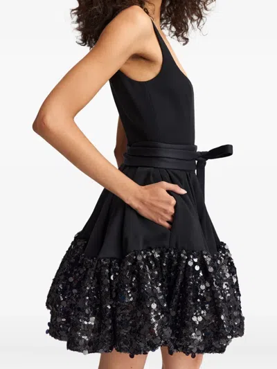 16arlington Drina Sequin Belted Mini Dress In Black