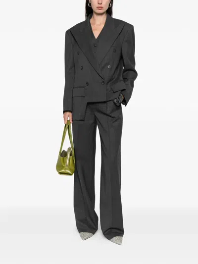 Medeea Trapezoid Asymmetrical Blazer In Brown