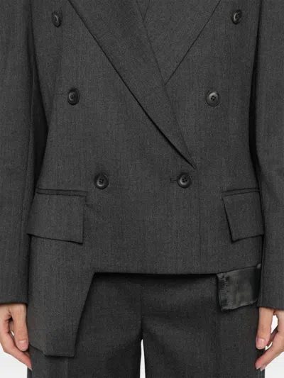 Medeea Trapezoid Asymmetrical Blazer In Brown